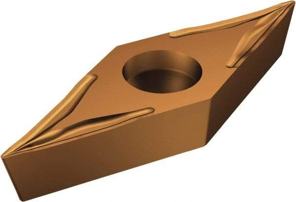 Sandvik Coromant - VBGT332 UM Grade 1125 Carbide Turning Insert - TiAlN/AlCr2O3 Finish, 35° Diamond, 3/8" Inscr Circle, 3/16" Thick, 1/32" Corner Radius - Benchmark Tooling