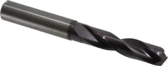 Guhring - 7/16" 140° Spiral Flute Solid Carbide Screw Machine Drill Bit - FIREX Finish, Right Hand Cut, 55mm Flute Length, 102mm OAL, SU Point, Straight Shank, Through Coolant - Benchmark Tooling