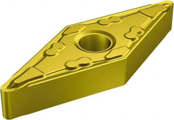 Sandvik Coromant - VNMG331 MF Grade 2025 Carbide Turning Insert - TiCN/AI2O3/TiN Finish, 35° Diamond, 3/8" Inscr Circle, 3/16" Thick, 1/64" Corner Radius - Benchmark Tooling