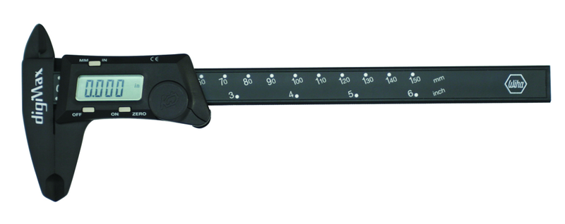 6" DigiMax Digital Caliper Inch & Metric Auto Switch On & Off - Benchmark Tooling