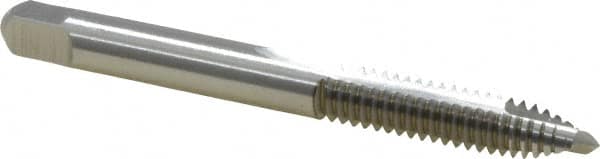 Hertel - 1/4-20 UNC, 2 Flute, Bright Finish, High Speed Steel Spiral Point Tap - Plug Chamfer, Right Hand Thread, 2-1/2" OAL, 2B Class of Fit - Exact Industrial Supply