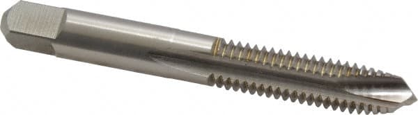 Hertel - 3/8-16 UNC, 3 Flute, Bright Finish, High Speed Steel Spiral Point Tap - Plug Chamfer, Right Hand Thread, 2-15/16" OAL, 2B Class of Fit - Exact Industrial Supply