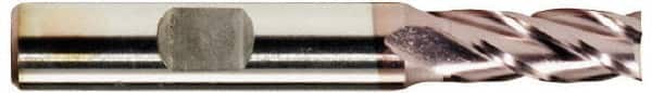 Hertel - 7/8", 1-7/8" LOC, 7/8" Shank Diam, 4-1/8" OAL, 4 Flute, Cobalt Square End Mill - Single End, TiCN Finish, Spiral Flute, 30° Helix, Centercutting, Right Hand Cut, Right Hand Flute - Benchmark Tooling