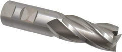 Hertel - 1", 2" LOC, 1" Shank Diam, 4-1/2" OAL, 4 Flute, High Speed Steel Square End Mill - Single End, Uncoated, Spiral Flute, 30° Helix, Centercutting, Right Hand Cut, Right Hand Flute - Benchmark Tooling