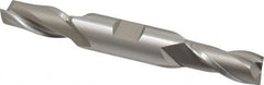 Hertel - 17/32", 1-1/8" LOC, 5/8" Shank Diam, 4-1/2" OAL, 2 Flute, High Speed Steel Square End Mill - Double End, Uncoated, Spiral Flute, 30° Helix, Centercutting, Right Hand Cut, Right Hand Flute - Benchmark Tooling