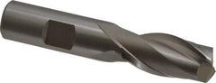 Hertel - 21/32", 1-5/16" LOC, 5/8" Shank Diam, 3-5/16" OAL, 2 Flute, High Speed Steel Square End Mill - Single End, Uncoated, Spiral Flute, 30° Helix, Centercutting, Right Hand Cut, Right Hand Flute - Benchmark Tooling