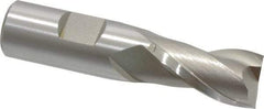 Hertel - 23/32", 1-5/16" LOC, 3/4" Shank Diam, 3-5/16" OAL, 2 Flute, High Speed Steel Square End Mill - Single End, Uncoated, Spiral Flute, 30° Helix, Centercutting, Right Hand Cut, Right Hand Flute - Benchmark Tooling