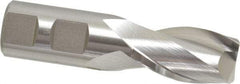 Hertel - 27/32", 1-1/2" LOC, 7/8" Shank Diam, 3-1/2" OAL, 2 Flute, High Speed Steel Square End Mill - Single End, Uncoated, Spiral Flute, 30° Helix, Centercutting, Right Hand Cut, Right Hand Flute - Benchmark Tooling