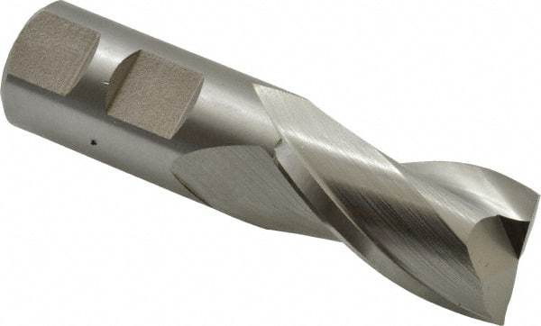 Hertel - 29/32", 1-1/2" LOC, 7/8" Shank Diam, 3-1/2" OAL, 2 Flute, High Speed Steel Square End Mill - Single End, Uncoated, Centercutting - Benchmark Tooling