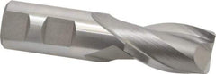 Hertel - 1", 1-5/8" LOC, 1" Shank Diam, 4-1/8" OAL, 2 Flute, High Speed Steel Square End Mill - Single End, Uncoated, Spiral Flute, 30° Helix, Centercutting, Right Hand Cut, Right Hand Flute - Benchmark Tooling