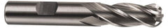 Hertel - 3/8" Diam, 2-1/2" LOC, 4 Flute Cobalt Ball End Mill - Uncoated, Single End, 4-1/4" OAL, 3/8" Shank Diam, Spiral Flute - Benchmark Tooling