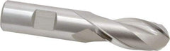 Hertel - 3/4" Diam, 1-5/8" LOC, 2 Flute High Speed Steel Ball End Mill - Uncoated, Single End, 3-7/8" OAL, 3/4" Shank Diam, Spiral Flute - Benchmark Tooling