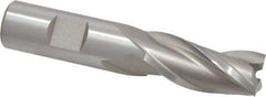 Hertel - 3/4", 1-5/8" LOC, 3/4" Shank Diam, 3-7/8" OAL, 3 Flute, High Speed Steel Square End Mill - Single End, Uncoated, Spiral Flute, 30° Helix, Centercutting, Right Hand Cut, Right Hand Flute - Benchmark Tooling