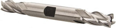 Hertel - 9/16", 1-3/8" LOC, 5/8" Shank Diam, 5" OAL, 4 Flute, High Speed Steel Square End Mill - Double End, Uncoated, Spiral Flute, 30° Helix, Centercutting, Right Hand Cut, Right Hand Flute - Benchmark Tooling