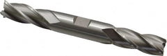 Hertel - 19/32", 1-3/8" LOC, 5/8" Shank Diam, 5" OAL, 4 Flute, High Speed Steel Square End Mill - Double End, Uncoated, Spiral Flute, 30° Helix, Right Hand Cut, Right Hand Flute - Benchmark Tooling