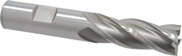 Hertel - 5/8", 1-5/8" LOC, 5/8" Shank Diam, 3-3/4" OAL, 4 Flute, High Speed Steel Square End Mill - Single End, Uncoated, Spiral Flute, 30° Helix, Right Hand Cut, Right Hand Flute - Benchmark Tooling