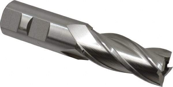 Hertel - 27/32", 1-7/8" LOC, 7/8" Shank Diam, 4-1/8" OAL, 4 Flute, High Speed Steel Square End Mill - Single End, Uncoated - Benchmark Tooling
