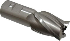 Hertel - 1-1/2", 2" LOC, 1-1/4" Shank Diam, 4-1/2" OAL, 4 Flute, High Speed Steel Square End Mill - Single End, Uncoated, Spiral Flute, 30° Helix, Right Hand Cut, Right Hand Flute - Benchmark Tooling