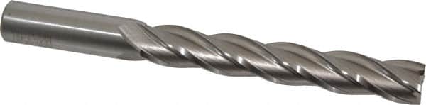 Hertel - 5/8", 4" LOC, 5/8" Shank Diam, 6-1/8" OAL, 4 Flute, High Speed Steel Square End Mill - Single End, Uncoated, Spiral Flute, 30° Helix, Right Hand Cut, Right Hand Flute - Benchmark Tooling