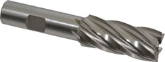 Hertel - 13/16", 1-7/8" LOC, 5/8" Shank Diam, 4" OAL, 6 Flute, High Speed Steel Square End Mill - Single End, Uncoated, Spiral Flute, 30° Helix, Right Hand Cut, Right Hand Flute - Benchmark Tooling