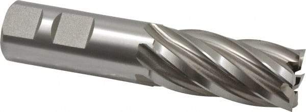 Hertel - 29/32", 1-7/8" LOC, 7/8" Shank Diam, 4-1/8" OAL, 6 Flute, High Speed Steel Square End Mill - Single End, Uncoated - Benchmark Tooling
