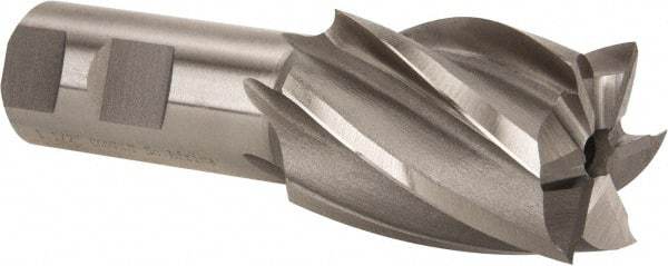 Hertel - 1-1/2", 2" LOC, 1" Shank Diam, 4-1/2" OAL, 6 Flute, High Speed Steel Square End Mill - Single End, Uncoated, Spiral Flute, 30° Helix, Right Hand Cut, Right Hand Flute - Benchmark Tooling