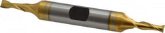 Hertel - 5/32", 7/16" LOC, 3/8" Shank Diam, 3-1/8" OAL, 2 Flute, High Speed Steel Square End Mill - Double End, TiN Finish, Spiral Flute, 30° Helix, Centercutting, Right Hand Cut, Right Hand Flute - Benchmark Tooling