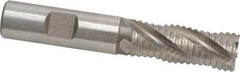 Hertel - 5/8" Diam, Coarse Pitch, 1-5/8" LOC, 4 Flute Cobalt Roughing Square End Mill - Uncoated, 3-3/4" OAL, 5/8" Shank Diam, Single End, Centercutting, 30° Helix - Benchmark Tooling