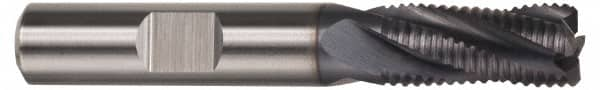 Hertel - 1/2" Diam, Fine Pitch, 1/2" LOC, 4 Flute Cobalt Roughing Square End Mill - TiAlN Finish, 2-1/2" OAL, 1/2" Shank Diam, Single End, Centercutting, 30° Helix - Benchmark Tooling