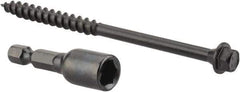 Value Collection - 1/4", 4" OAL, Hex Head Wood Screw - Steel - Benchmark Tooling
