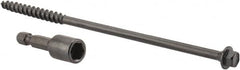 Value Collection - 1/4", 6" OAL, Hex Head Wood Screw - Steel - Benchmark Tooling