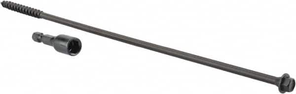 Value Collection - 1/4", 10" OAL, Hex Head Wood Screw - Steel - Benchmark Tooling