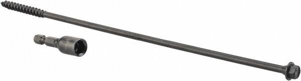 Value Collection - 1/4", 10" OAL, Hex Head Wood Screw - Steel - Benchmark Tooling