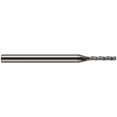 Square End Mill: 7/64'' Dia, 7/16'' LOC, 1/8'' Shank Dia, 2-1/2'' OAL, 3 Flutes, Solid Carbide Single End, Uncoated, 30 ° Helix, Centercutting, RH Cut, RH Flute