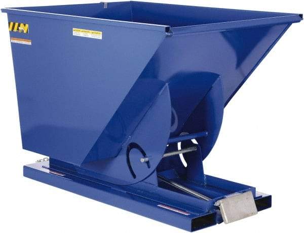 Vestil - 2,000 Lb Load Capacity, 1-1/2 Cu Yd, Steel Self-Dumping Hopper - 43-11/16" Wide x 68-5/16" Long x 51-13/16" High, Blue - Benchmark Tooling