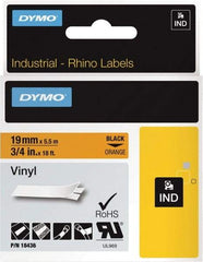 Dymo - 216" Long, Black on Orange Label Printer Cartridge - For DYMO Brand Labeling Equipment Designed for "D1" Tapes (Check Width Compatibility), RHINO 4200, 5200, 6000, 6500, 5000 - Benchmark Tooling