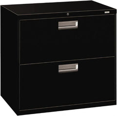 Hon - 30" Wide x 28-3/8" High x 19-1/4" Deep, 2 Drawer Roll-Out - Steel, Black - Benchmark Tooling