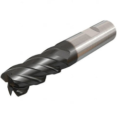 Iscar - 5mm, 14mm LOC, 5mm Shank Diam, 50mm OAL, 4 Flute, Solid Carbide Square End Mill - Single End, TiAlN Finish, Spiral Flute, 45° Helix, Right Hand Cut, Right Hand Flute - Benchmark Tooling