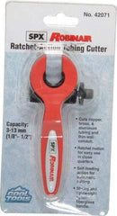 OTC - 1/8" to 1/2" Pipe Capacity, Ratcheting Tube Cutter - Cuts Copper, Aluminum, Stainless Steel, Plastic - Benchmark Tooling