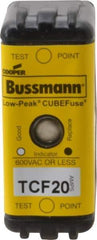 Cooper Bussmann - 300 VDC, 600 VAC, 20 Amp, Time Delay General Purpose Fuse - Plug-in Mount, 1-7/8" OAL, 100 at DC, 200 (CSA RMS), 300 (UL RMS) kA Rating - Benchmark Tooling