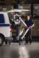 Makinex - 309 Lb Load Capacity, Aluminum Powered Hand Truck Crane - Linear Actuator 12V 25Amp - Benchmark Tooling