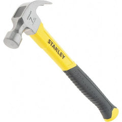 Stanley - 7 oz Head, Straight Rip Claw Hammer - 11.81" OAL, Steel Head, 0.91" Face Diam, Smooth Face, Fiberglass Handle with Rubber Grip - Benchmark Tooling