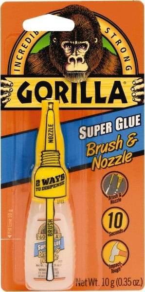 Gorilla Glue - 0.35 oz Bottle Clear Super Glue - 24 hr Full Cure Time, Bonds to Most Surfaces - Benchmark Tooling