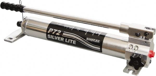 TK Simplex - 2 Stage, 3.19" Piston Diam, 3/8 NPTF, 0.91 & 0.19 Cu In Per Stroke, Manual Hydraulic Pump - 70 Cu In Reservoir, 200 psi First Stage, 10,000 psi Second Stage - Benchmark Tooling