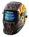 #41283 - Solar Powered Welding Helment; Black with Skull and Pipewrench Graphics - Benchmark Tooling