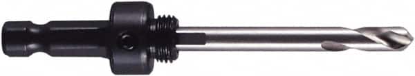 M.K. MORSE - 9/16 to 1-3/16" Tool Diam Compatibility, Hex Shank, High Speed Steel Integral Pilot Drill, Hole Cutting Tool Arbor - 3/8" Min Chuck, Hex Shank Cross Section, Threaded Shank Attachment, For 9/16 to 1-3/16" Hole Saws - Benchmark Tooling