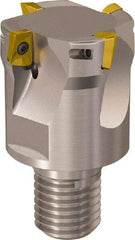 Seco - 50mm Cut Diam, 62mm Max Depth of Cut, 99mm OAL, Indexable Square Shoulder Helical End Mill - C6 Modular Connection, 90° Lead Angle, Through Coolant, Series R217.69 - Benchmark Tooling