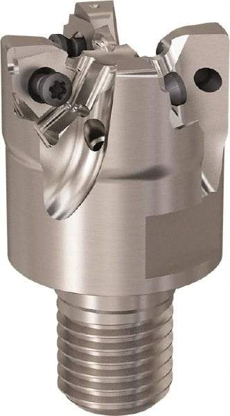 Seco - 40mm Cut Diam, 7mm Max Depth of Cut, 40mm OAL, Indexable Square Shoulder Slot Milling End Mill - M20 Modular Connection, 90° Lead Angle, Through Coolant, Series R217.96 - Benchmark Tooling