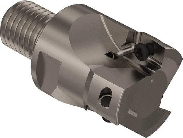Seco - 40mm Cut Diam, 17mm Max Depth of Cut, 45mm OAL, Indexable Square Shoulder Slot Milling End Mill - M20 Modular Connection, 90° Lead Angle, Through Coolant, Series R217.69 - Benchmark Tooling