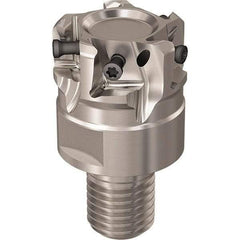 Seco - 40mm Cut Diam, 12mm Max Depth of Cut, 40mm OAL, Indexable Square Shoulder Slot Milling End Mill - M20 Modular Connection, 90° Lead Angle, Through Coolant, Series R217.94 - Benchmark Tooling